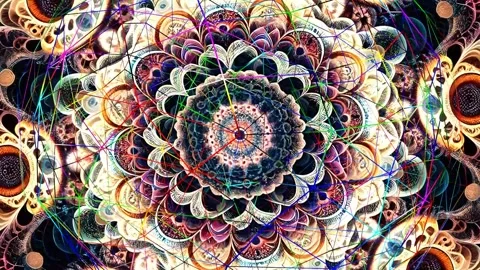 33 seconds moving mandala  angular pattern HD video Stock Footage 285129992