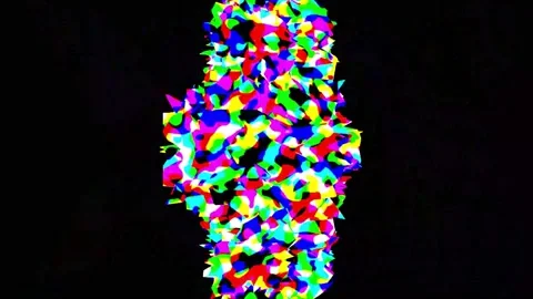 33 seconds moving morphing colourful spiky blob HD video Stock Footage 283219780