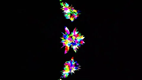 33 seconds moving spiky blobs symmetrical HD video Stock Footage 283219792