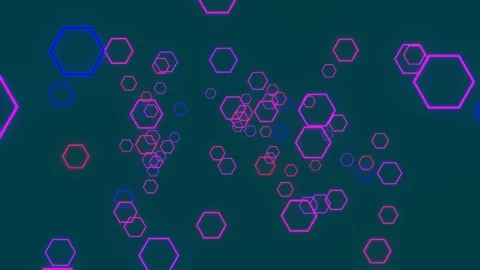 33 seconds technology hexagons flying in out Vídeo Stock 292616927