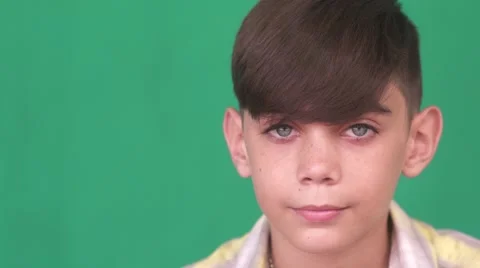 33 Serious Kid Young Boy Hispanic Child Looking At Camera Video stock 68994790