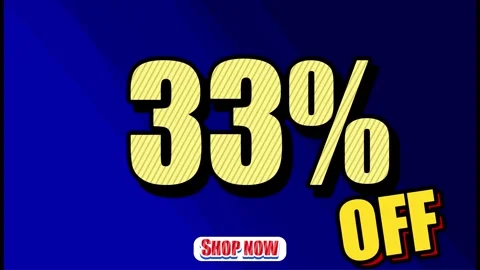 33% OFF SHOP NOW - Seamless looping Swing banner text promotion animation effect Stock Footage 288186337