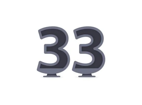 33 vector number design. For logo, brand label, design elements, corporate id Illustrazione stock