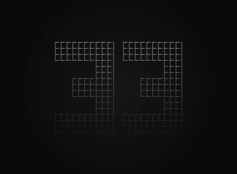 33 vector number made of metal chain link fence. For logo, brand label, desig Stock Illustration