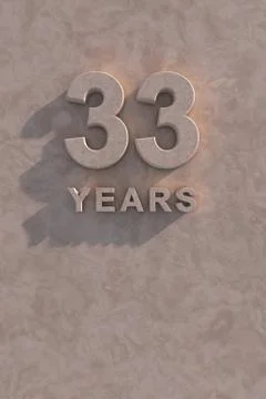 33 years 3d text Stock Illustration