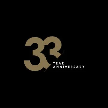 33 Years Anniversary Vector Template Design Illustration Stock Illustration