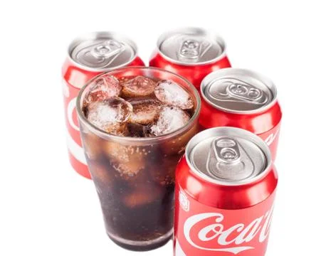 330ml Coca cola cans Stock Photos