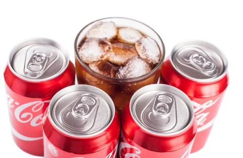 330ml Coca cola cans Stock Photos