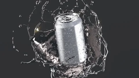 330ml soda can falling splash slow motio... | Stock Video | Pond5