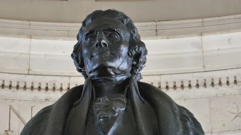 3365 Thomas Jefferson Memorial Statue Face Close Up in Washington DC, 4K Stock Footage 49249554