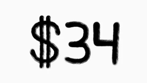 34 Dollar Hand Drawn Animation For Finance Currency Money Business Concept Stock Footage 305245028