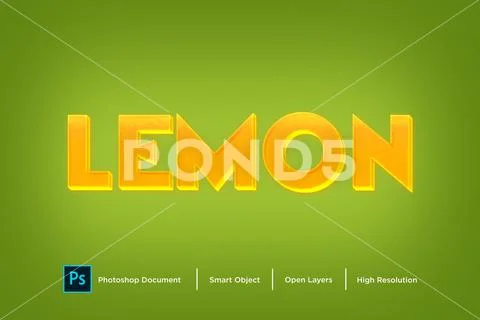 34 lemon text effect Design Photoshop Layer Style PSD-Vorlage