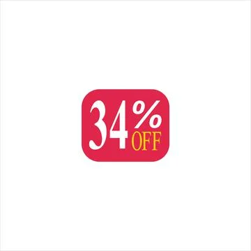34 offer tag discount vector icon stamp on a white background イラスト素材