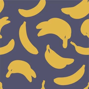 34 Seamless repeating pattern of bananas Stock Illustration
