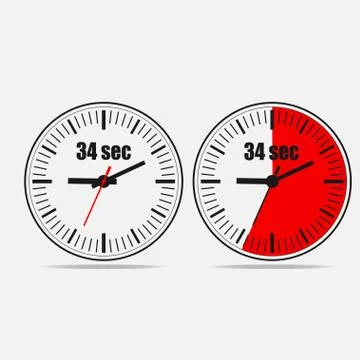 34 seconds clock icon Stock Illustration