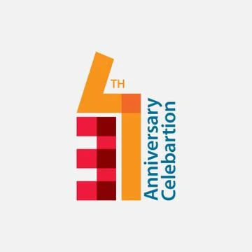 34 th Anniversary Celebration Vector Template Design Illustration Stock Illustration