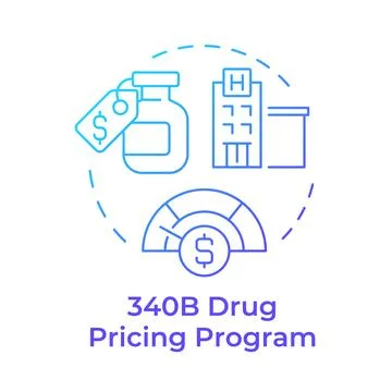 340B Drug pricing program blue gradient concept icon イラスト素材