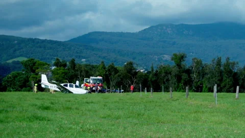 3/4/26: Zoom out light plane crash Stock Footage 332032196