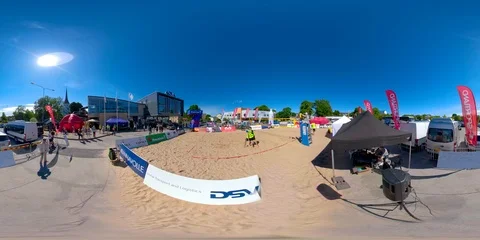 343 360 VR 360VR of An ongoing beach volley competition in Rakvere Estonia vi Stock Footage 93274396