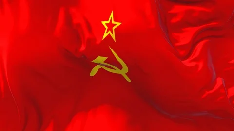 345. Soviet Union Flag Waving in Wind Co... | Stock Video | Pond5