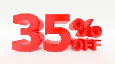 35% off 3d text on white background Stock Illustration