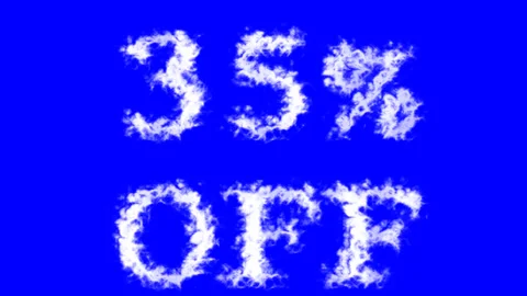 35% Off cloud text effect blue isolated background Stock-Footage 139606388