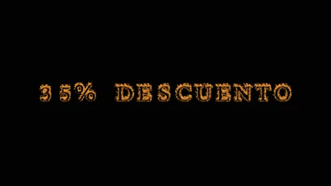 35% descuento fire text effect black background Stock Footage 136499716