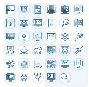 35 Detail Enhanced Regular Line Vector Icons designed for Visualization Int.. イラスト素材