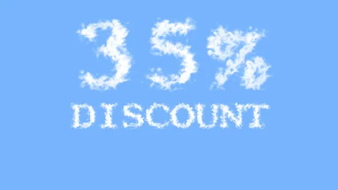 35% discount cloud text effect sky isolated background Stock Footage 139640212