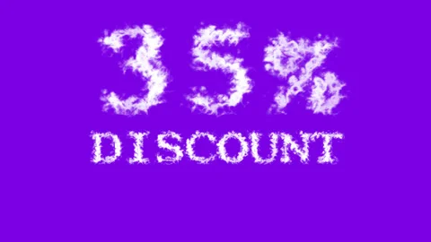 35% discount cloud text effect violet isolated background Stock Footage 139640224