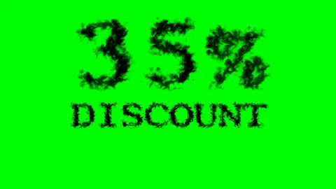 35% discount smoke text effect green isolated background Stock Footage 139627974