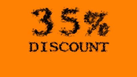 35% discount smoke text effect orange isolated background Stock Footage 139627983