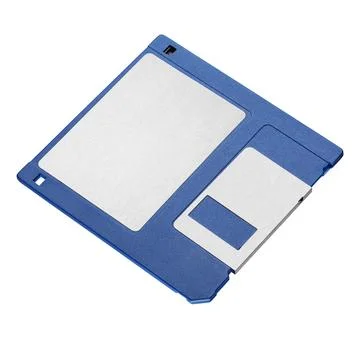 A 3.5-inch floppy disk or diskette isolated on white Stock Photos