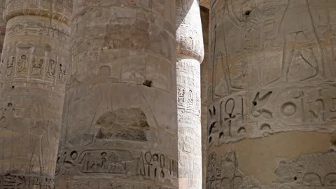 35 Inscriptions At Karnak Temple Complex In Luxor Egypt Video stock 345725073