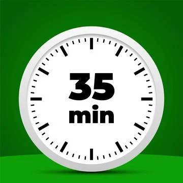 35 minute time clock countdown number icon design Stock Illustration