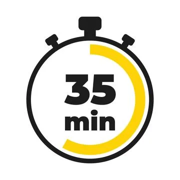 35 minute time clock countdown number icon design Stock Illustration