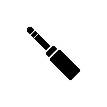 3.5 mm Audio Mini Jack Plug, Phone Connector Solid Flat Vector Icon Isolate.. 스톡 일러스트