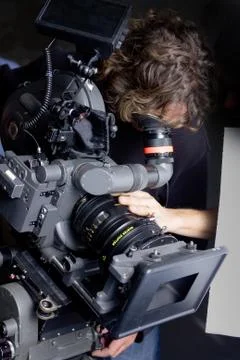 35 mm camera and the operator Stock Photos