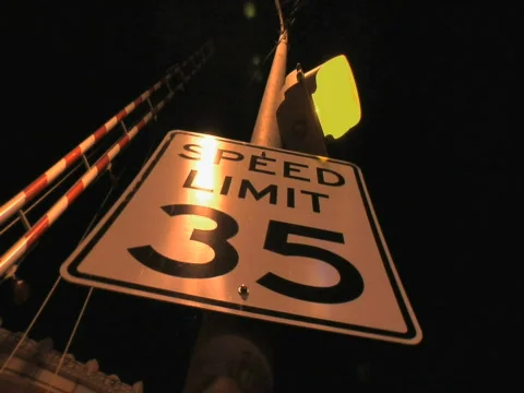 35 mph Sign Stock Footage 285510