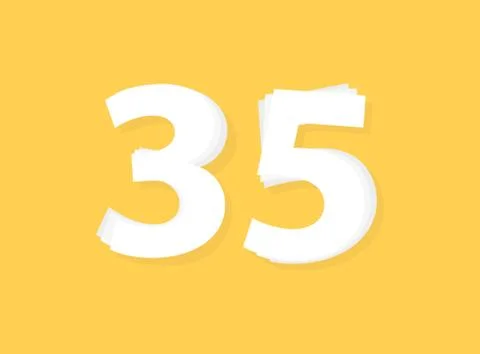 35 Number vector, modern layers design font. Eps10 illustration Stock Illustration