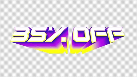 35 Percent OFF 3D Text Animation Transparent Alpha Stock Footage 272842705