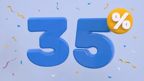 35 percent Off. Discount creative composition. 35% symbol with decorative o.. Stock Illustration