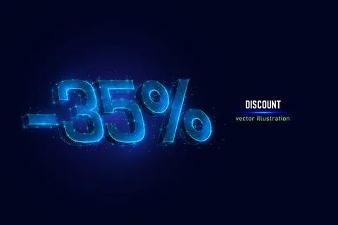 35 percent discount low poly vector illustration Stock Illustration