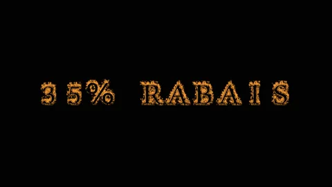 35% rabais fire text effect black background Stock Footage 136565989