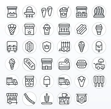 35 Regular Line Display Perfect Vectors for Vendor Theme Stock Illustration