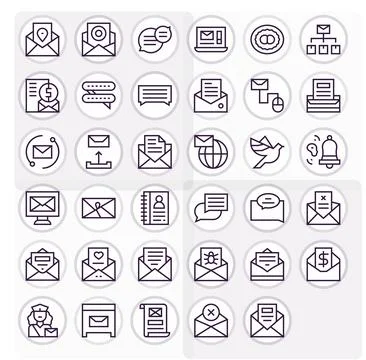 35 Regular Line Display Perfect Vector Icons tailored for Email 256x256 int.. Stock Illustration
