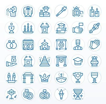 35 Regular Line Display Perfect Designs for Ceremony High Resolution Vector.. Illustration