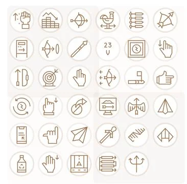 35 Regular Line Display Perfect Vectors for Arrow Theme Illustrazione stock