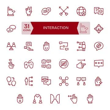 35 Regular Line Display Perfect Vector Icons tailored for Interaction 128x1.. 스톡 일러스트