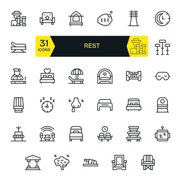 35 Regular Line Display Perfect Vector Icons tailored for Rest Retina Ready.. Stock Illustration
